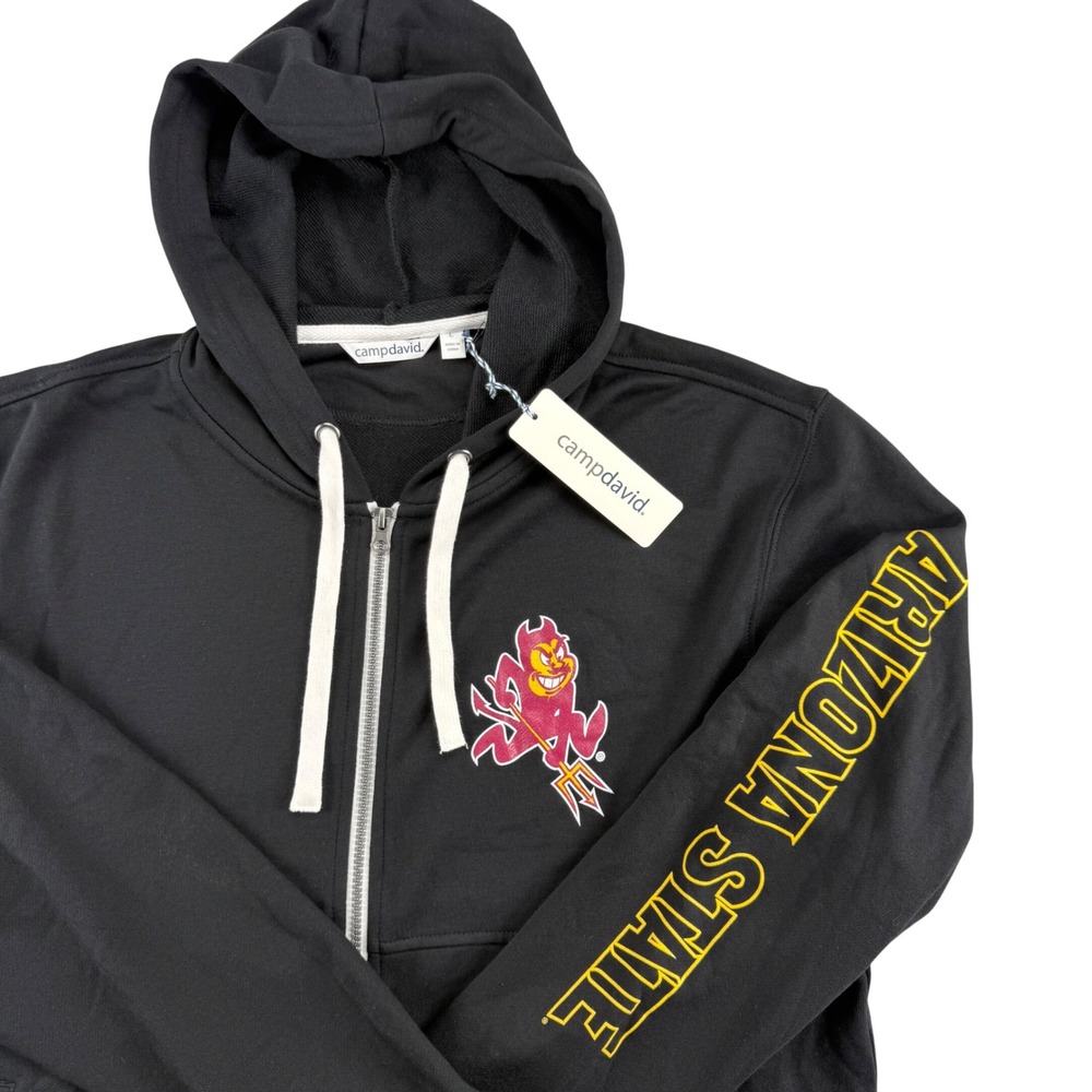 Camp David Arizona State Sun Devils Full Zip Hoodie Black Mens Large Sparky ASU